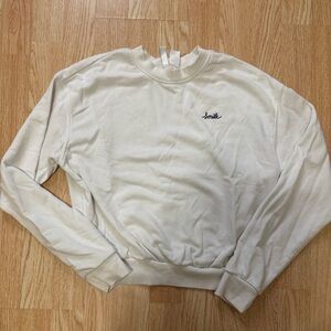 Divided Cream Crewneck Sweater Ribbed Cuffs